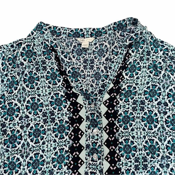 Cato Womens Boho-Style Printed Tunic Top With Button Details Size 18/20 - Picture 2 of 3